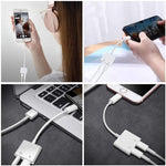 ZS-KL21804 Adaptador 2 em 1 8 pinos para áudio 3,5 mm + interface de carregamento 8 pinos, Adaptador para auriculares, Compatível com todos os sistemas iOS, 8 pinos + 3,5 mm