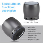 Coluna Bluetooth Mini Portátil EWA A150 Caixa de Som Wireless Hifi Estéreo Graves Fortes Subwoofer Metálico Suporta Cartão Micro SD e AUX 3,5mm