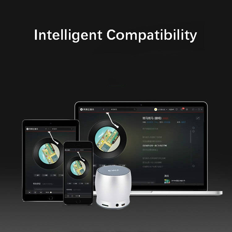 Coluna Bluetooth Mini Portátil EWA A150 Caixa de Som Wireless Hifi Estéreo Graves Fortes Subwoofer Metálico Suporta Cartão Micro SD e AUX 3,5mm