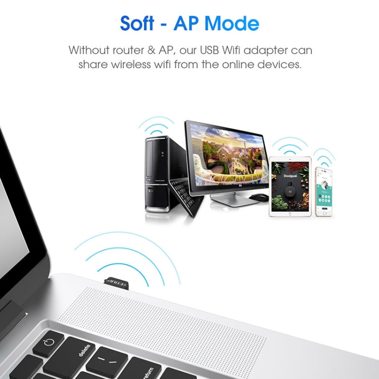 Adaptador USB WIFI EDUP EP-AC1651 650Mbps Banda Dupla 5G/2.4GHz Placa de Rede Sem Fios Externa Receptor Wifi Dongle para Portátil Windows MacOS