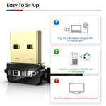 Adaptador USB WIFI EDUP EP-AC1651 650Mbps Banda Dupla 5G/2.4GHz Placa de Rede Sem Fios Externa Receptor Wifi Dongle para Portátil Windows MacOS
