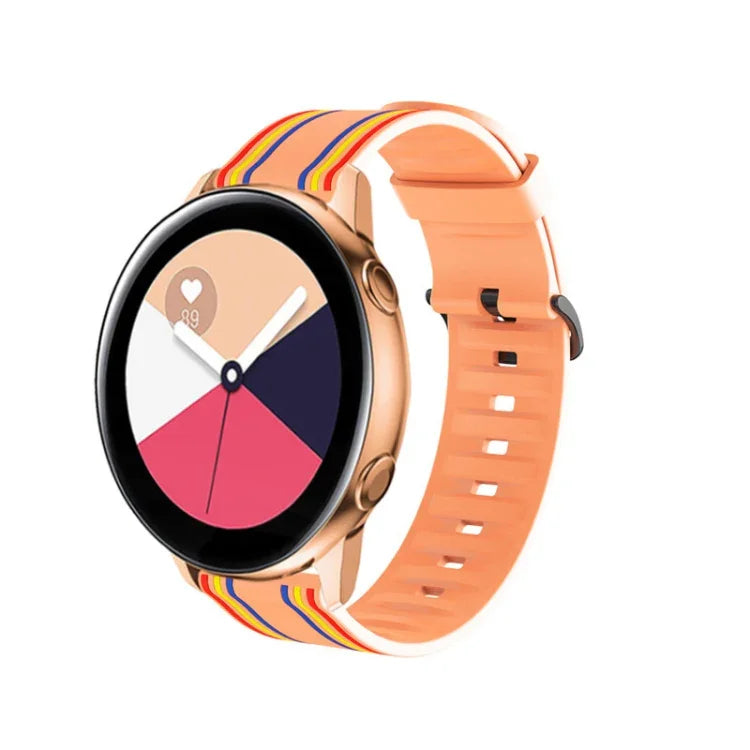 Correia de silicone riscada 20mm para Huami Amazfit GTS / Samsung Galaxy Watch Active 2 / Huawei Watch GT2 42MM