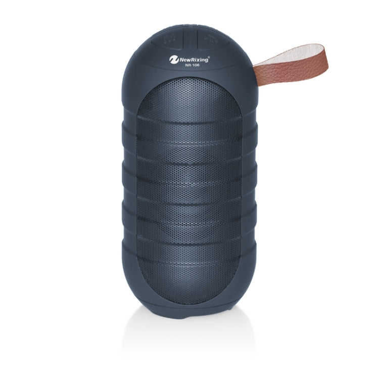 Coluna Bluetooth Sem Fios Mini Portátil NewRixing NR106 Estéreo Subwoofer Microfone Integrado Suporta Chamadas Mãos Livres Cartão TF e FM, sem LED Flash