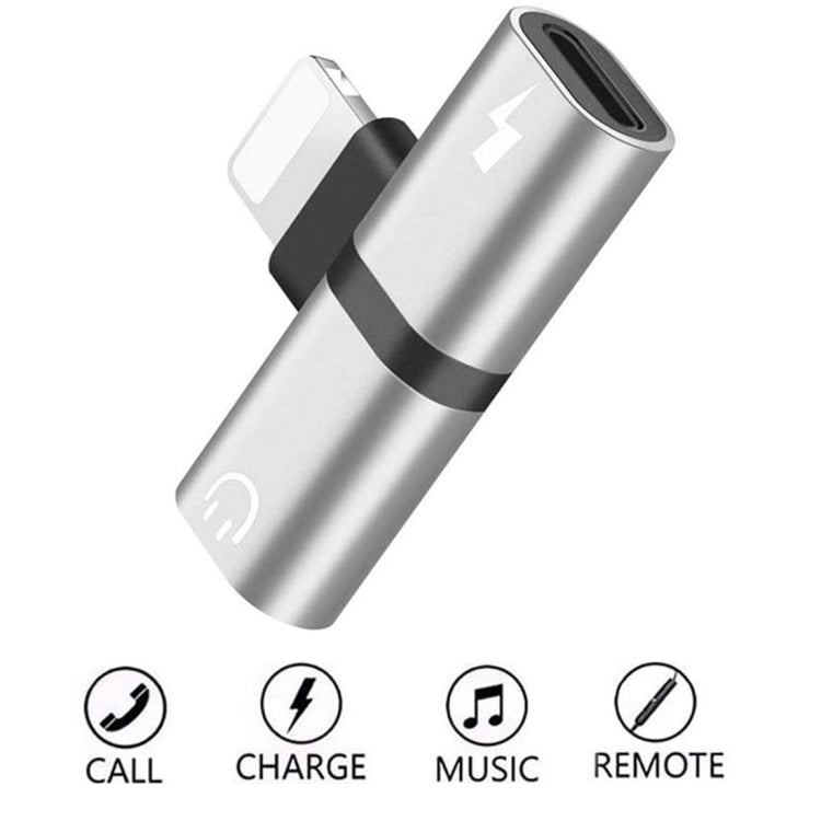 Zs-18182 Adaptador de Auricular 2 em 1 8 Pinos Macho para 8 Pinos Carregamento + 8 Pinos Áudio Fêmea, Suporta Chamadas e Controlo de Volume, Compatível com Sistema IOS 13