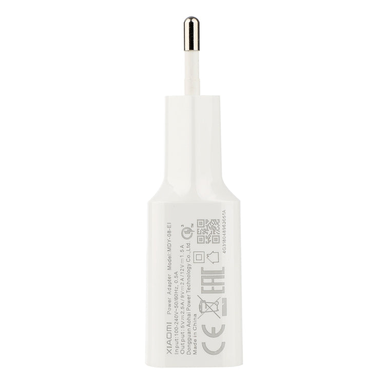 Carregador Original Xiaomi MDY-08-EI 18W Tipo-C / USB-C de Carregamento Rápido, Ficha EU, MDY-08-EI