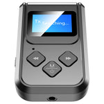 Receptor e transmissor de música Bluetooth 5.0 T15 2 em 1 com ecrã, T15