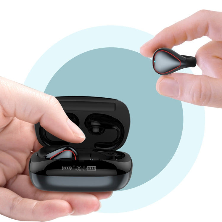 Auricular Bluetooth TWS T20 5.0 com controlo tátil, três LEDs para indicação da bateria e caixa de carregamento, suporte para chamadas e assistente de voz