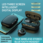 Auricular Bluetooth TWS T20 5.0 com controlo tátil, três LEDs para indicação da bateria e caixa de carregamento, suporte para chamadas e assistente de voz