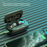 Auricular Bluetooth TWS T20 5.0 com controlo tátil, três LEDs para indicação da bateria e caixa de carregamento, suporte para chamadas e assistente de voz