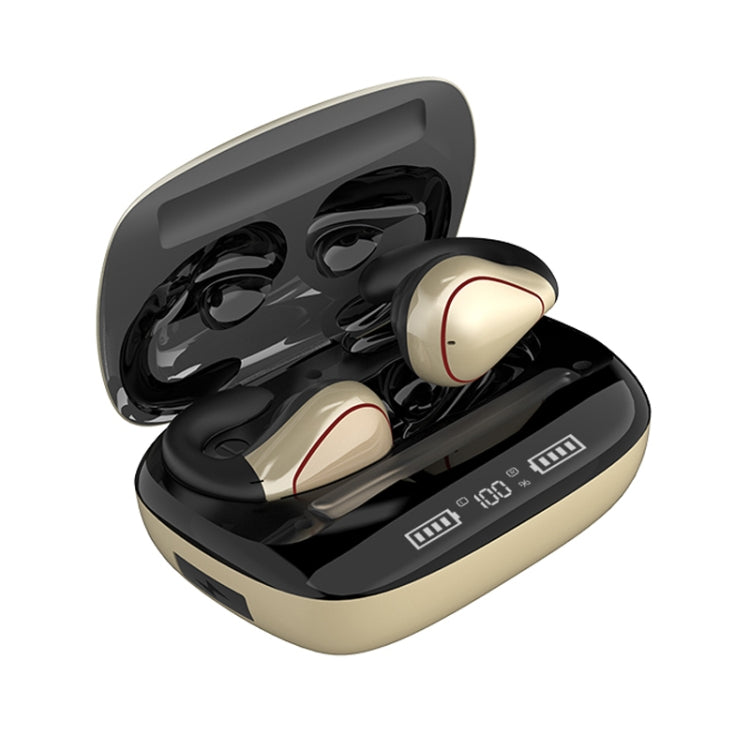 Auricular Bluetooth TWS T20 5.0 com controlo tátil, três LEDs para indicação da bateria e caixa de carregamento, suporte para chamadas e assistente de voz
