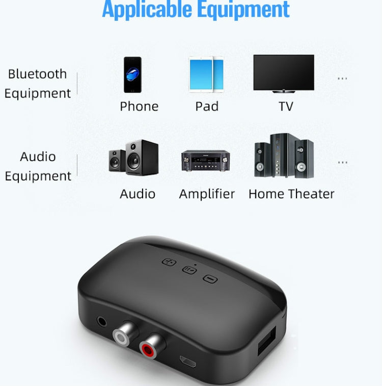 Receptor de Música Bluetooth 5.0 B20 NFC para Carro, Suporta Chamadas Hands-free, Cartão TF e Disco U