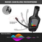 Auscultadores Gaming Estéreo ONIKUMA K20 para PS4 com Microfone/Luz LED para XBox One/Portátil Tablet