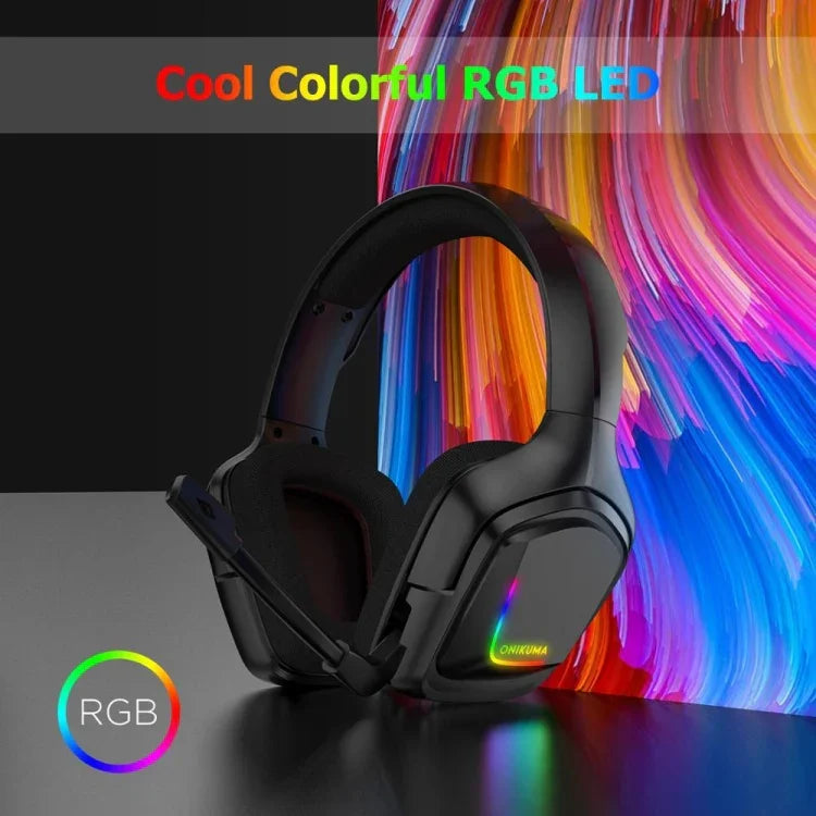 Auscultadores Gaming Estéreo ONIKUMA K20 para PS4 com Microfone/Luz LED para XBox One/Portátil Tablet