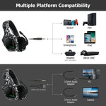 ONIKUMA K20 Auscultadores Gamer para PC com Som Surround, Graves, Microfone e Luz RGB para PS4