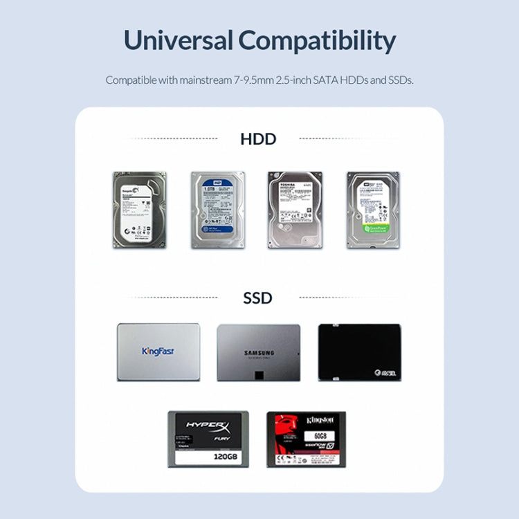 Caixa Portátil para Disco Rígido USB-C / Tipo-C ORICO 2526C3 2,5 polegadas