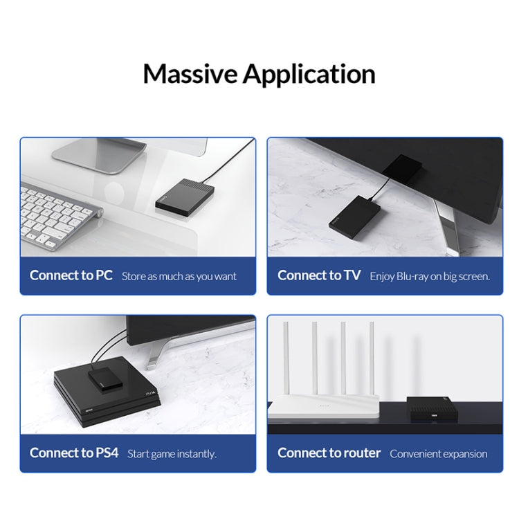 Caixa Portátil para Disco Rígido USB-C / Tipo-C ORICO 2526C3 2,5 polegadas