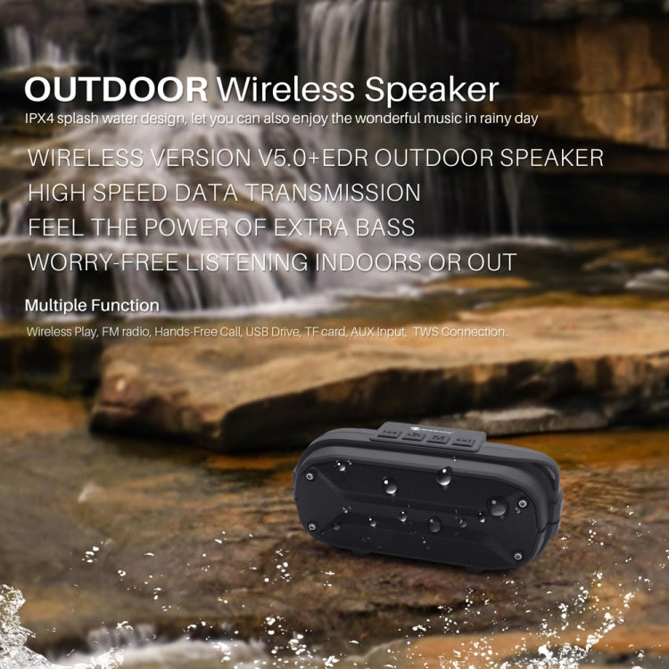 Coluna Bluetooth Sem Fios Estéreo Portátil NewRixing NR3023 Microfone Integrado Suporta Cartão TF / FM