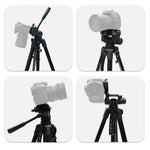 L-3600 Tripé Live com Gimbal de Amortecimento Tridimensional  Placa de Libertação Rápida Destacável  Ajuste de Altura 62-170cm para Câmara SLR  Luz Live  Projetor (Preto), L-3600
