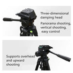 L-3600 Tripé Live com Gimbal de Amortecimento Tridimensional  Placa de Libertação Rápida Destacável  Ajuste de Altura 62-170cm para Câmara SLR  Luz Live  Projetor (Preto), L-3600