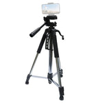 Suporte de Tripé para Transmissão ao Vivo L-1200 para Telemóveis, Câmaras, Projetores 55-148CM Tripé Universal Ajustável (Prateado), L-1200