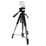 Suporte de Tripé para Transmissão ao Vivo L-1200 para Telemóveis, Câmaras, Projetores 55-148CM Tripé Universal Ajustável (Prateado), L-1200