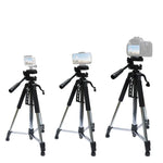 Suporte de Tripé para Transmissão ao Vivo L-1200 para Telemóveis, Câmaras, Projetores 55-148CM Tripé Universal Ajustável (Prateado), L-1200