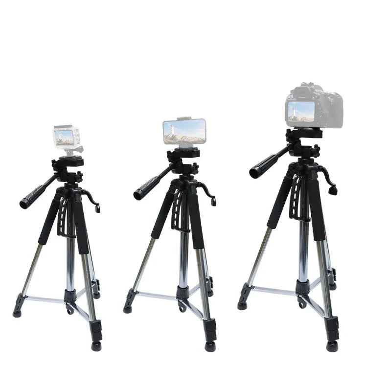 Suporte de Tripé para Transmissão ao Vivo L-1200 para Telemóveis, Câmaras, Projetores 55-148CM Tripé Universal Ajustável (Prateado), L-1200