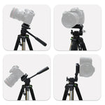 Suporte de Tripé para Transmissão ao Vivo L-1200 para Telemóveis, Câmaras, Projetores 55-148CM Tripé Universal Ajustável (Prateado), L-1200