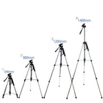 Suporte de Tripé para Transmissão ao Vivo L-1200 para Telemóveis, Câmaras, Projetores 55-148CM Tripé Universal Ajustável (Prateado), L-1200