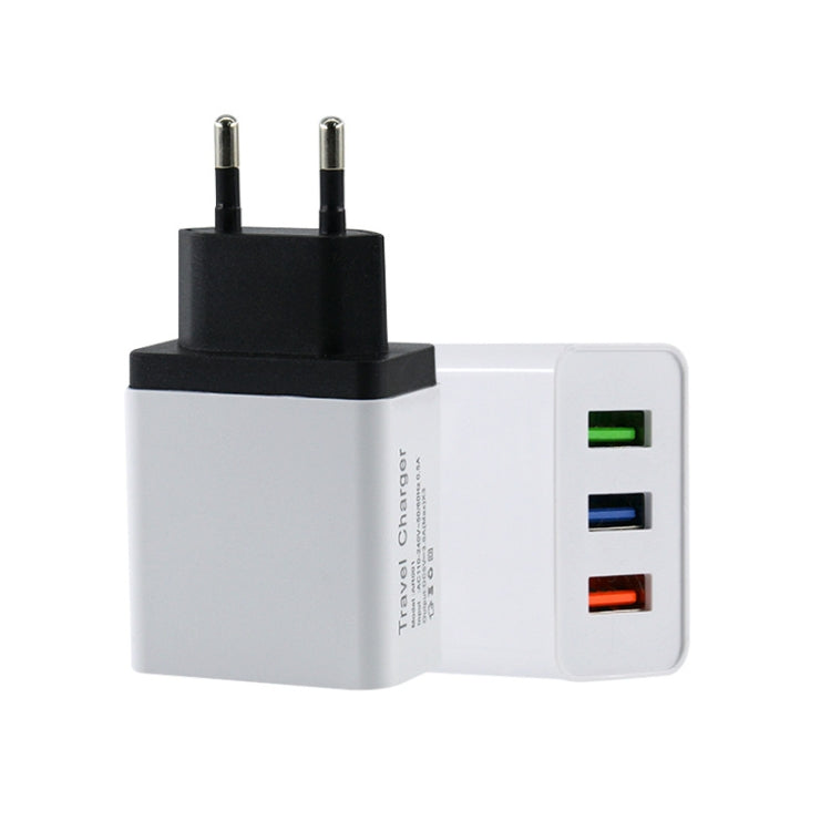Carregador de Viagem para Telemóvel 2A 3USB Ficha UE