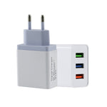 Carregador de Viagem para Telemóvel 2A 3USB Ficha UE