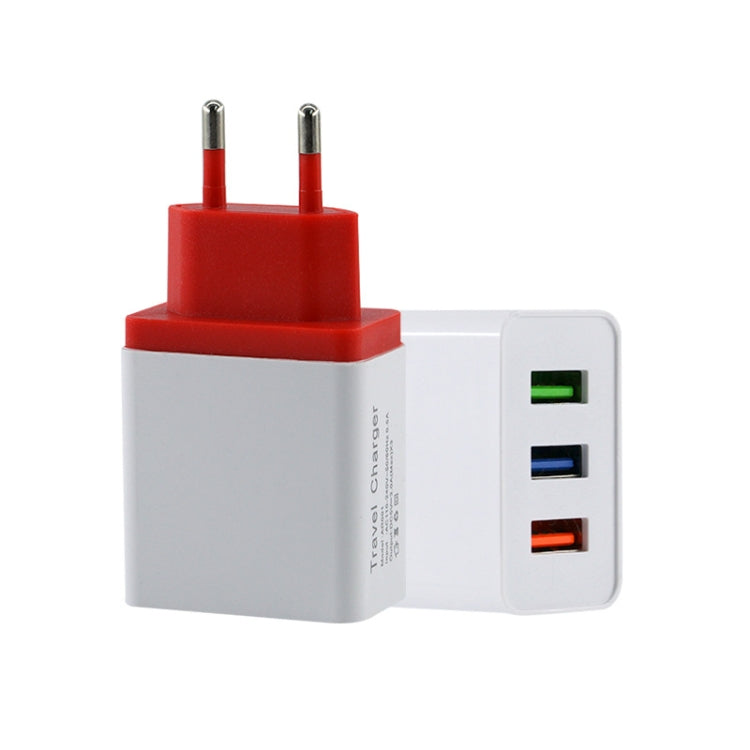Carregador de Viagem para Telemóvel 2A 3USB Ficha UE
