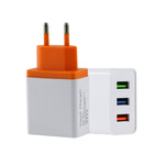 Carregador de Viagem para Telemóvel 2A 3USB Ficha UE
