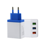 Carregador de Viagem para Telemóvel 2A 3USB Ficha UE