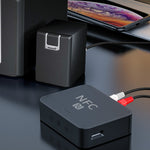 Receptor de música de secretária R6 NFC Bluetooth 5.0, Receptor Bluetooth, Suporta cartão TF