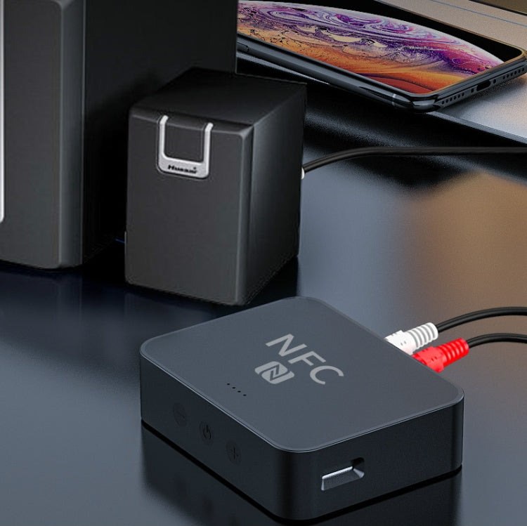 Receptor de música de secretária R6 NFC Bluetooth 5.0, Receptor Bluetooth, Suporta cartão TF