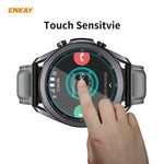 2 UNIDADES Película Protetora de Vidro Temperado ENKAY Hat-Prince 0,2mm 9H 2.15D com Borda Curvada, Para Samsung Galaxy Watch 3 45mm, Para Samsung Galaxy Watch 3 41mm