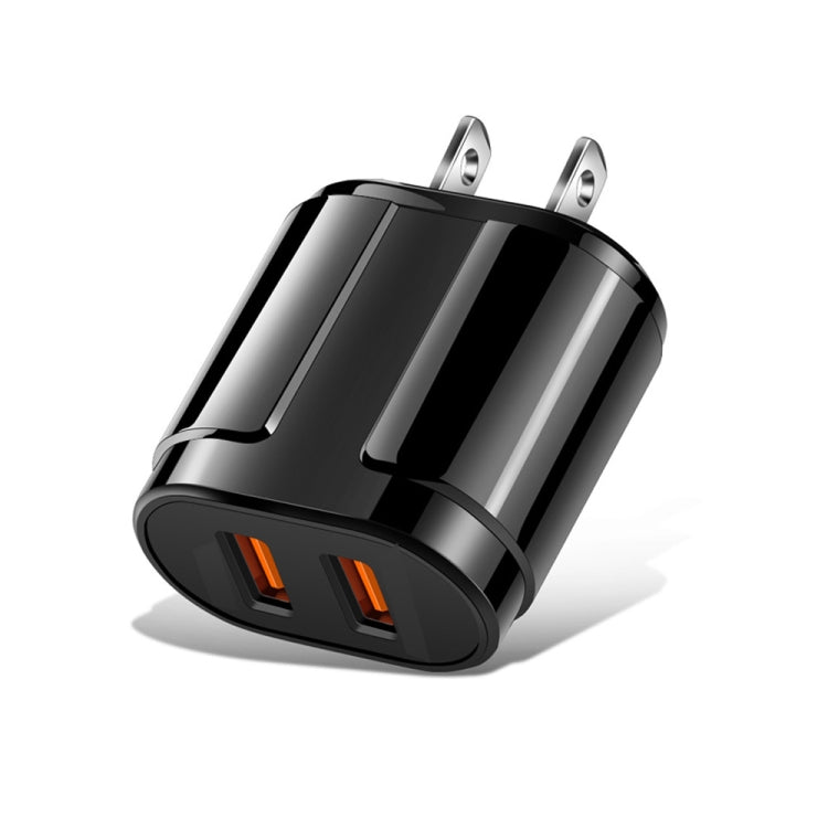 Carregador portátil de viagem com cabeça de carregamento universal dupla USB para telemóvel e tablet, ficha US, ficha US