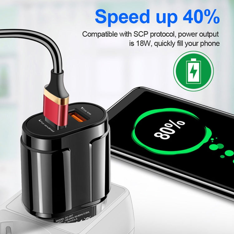 Carregador portátil de viagem com cabeça de carregamento universal dupla USB para telemóvel e tablet, ficha UE, ficha UE