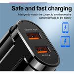 Carregador portátil de viagem com cabeça de carregamento universal dupla USB para telemóvel e tablet, ficha UE, ficha UE