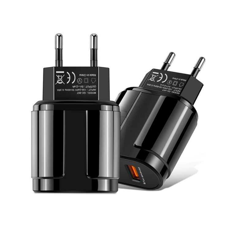 Carregador portátil de viagem com cabeça de carregamento universal dupla USB para telemóvel e tablet, ficha UE, ficha UE