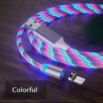 Cabo de Carregamento Magnético USB para 8 Pinos com Ventosa Colorida para Telemóvel, Comprimento: 1m, 1m