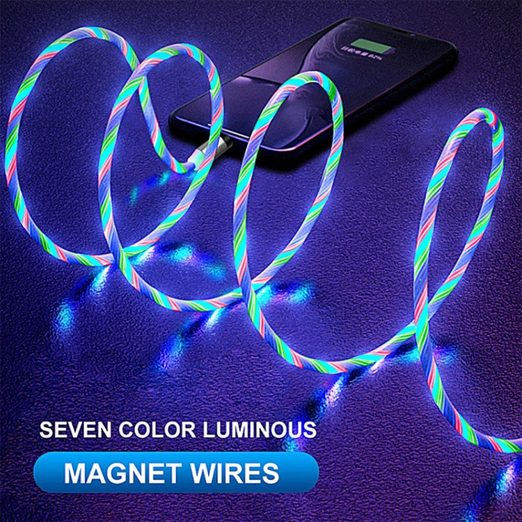 Cabo de Carregamento Magnético USB para 8 Pinos com Ventosa Colorida para Telemóvel, Comprimento: 1m, 1m