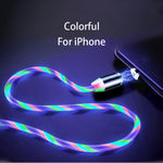Cabo de Carregamento Magnético USB para 8 Pinos com Ventosa Colorida para Telemóvel, Comprimento: 1m, 1m