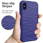 For iPhone XS Max Wave Pattern 3 in 1 Silicone+PC Shockproof Protective Case