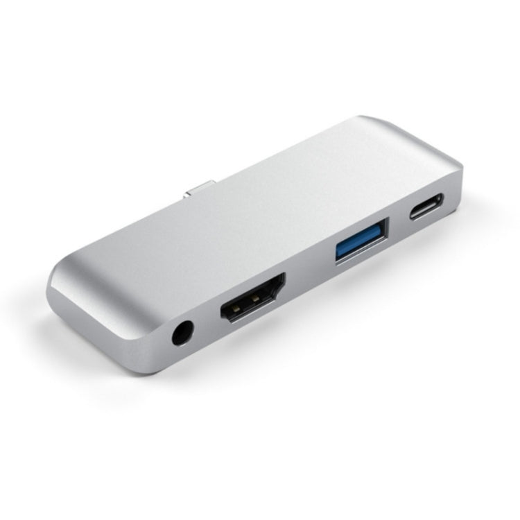 Adaptador HUB Multifuncional 4 em 1 Tipo-C / USB-C para HDMI + AUX + USB + PD Tipo-C / USB-C Dock HD