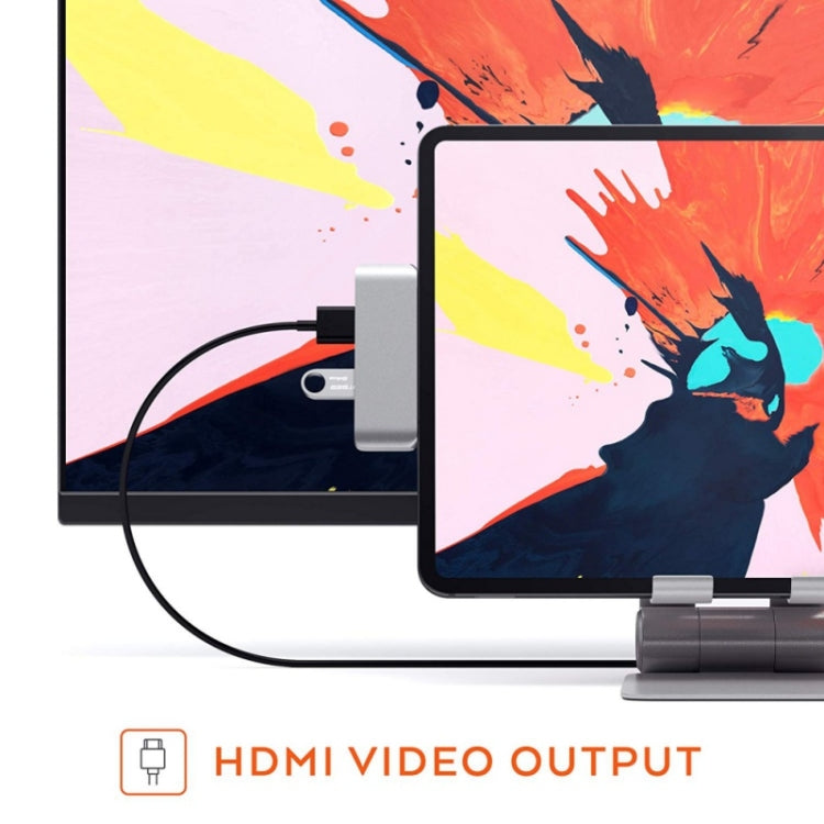 Adaptador HUB Multifuncional 4 em 1 Tipo-C / USB-C para HDMI + AUX + USB + PD Tipo-C / USB-C Dock HD