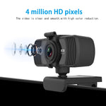 Webcam Richwell PC-06 Mini com rotação de 360 graus, 4.0 MP HD com foco automático e microfone com redução de ruído