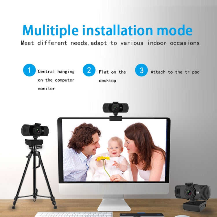 Webcam Richwell PC-06 Mini com rotação de 360 graus, 4.0 MP HD com foco automático e microfone com redução de ruído