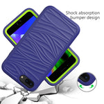 For iPhone SE（2020） Wave Pattern 3 in 1 Silicone+PC Shockproof Protective Case
